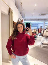 Marsala Oversized Hoodie Washed Burgundy Red