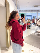 Marsala Oversized Hoodie Washed Burgundy Red
