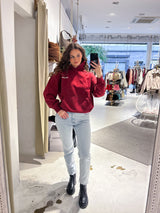 Marsala Oversized Hoodie Washed Burgundy Red