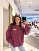 Cat Mum Crew Neck Weinrot