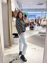 Strickpullover mit Muster Schwarz/Beige