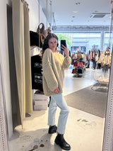 Strickpullover mit V-Ausschnitt Taupe