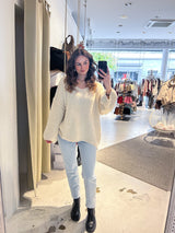 Strickpullover mit V-Ausschnitt Beige