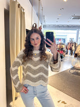 Strickpullover mit Wellenmuster Beige/Taupe