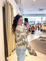 Strickpullover mit Wellenmuster Beige/Taupe