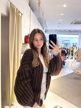 Grobe Strickjacke Braun