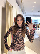 Shirt mit Rollkragen und Leomuster Camel