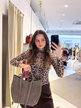 Velours Baguette Bag Taupe