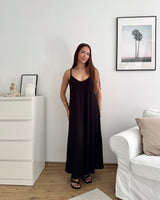 Viskosekleid Schwarz