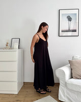 Viskosekleid Schwarz