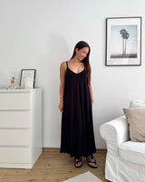 Viskosekleid Schwarz