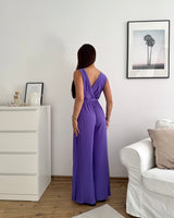 Plissee Jumpsuit Lila