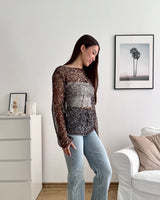 Longsleeve Mesh Leo Schwarz/Camel