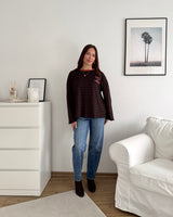 Longsleeve Moment mit Streifen Braun/Rost