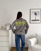 Longsleeve Moment mit Streifen Braun/Gelb