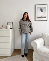 Cardigan mit Streifen Braun/Weiß