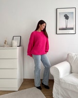Oversized Strickpullover Pink