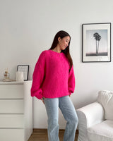 Oversized Strickpullover Pink