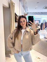 Kunstwildlederjacke Beige