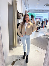 Kunstwildlederjacke Beige