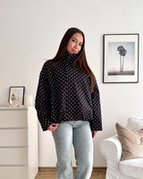 Jacke mit hohem Kragen Dots Schwarz