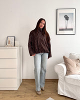 Jacke mit hohem Kragen Dots Braun