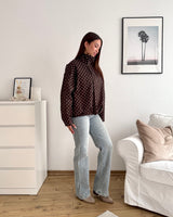 Jacke mit hohem Kragen Dots Braun