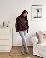 Jacke mit hohem Kragen Dots Braun