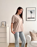 Rauma Heavy Oversized Tee Washed Warm Taupe