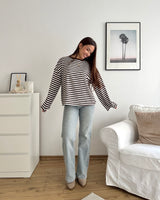 Longsleeve mit Streifen Braun