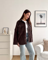 Cord Overshirt Braun