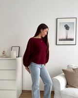 Ballon Strickpullover Rot