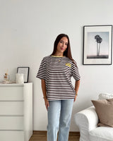 T-Shirt Creative my Services mit Streifen Gelb/Braun