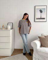 T-Shirt Creative my Services mit Streifen Gelb/Braun