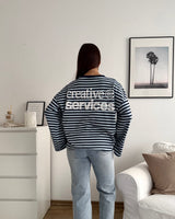 Longsleeve Creative my Service Navy/Hellblau