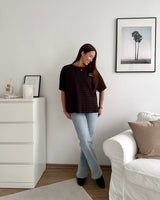 T-Shirt Creative my Services mit Streifen Rost/Braun