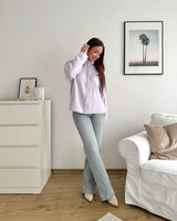 Strickjacke mit Zipper Flieder