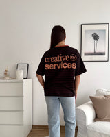 T-Shirt Creative my Services mit Streifen Rost/Braun