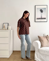 T-Shirt mit Dots Braun/Weiß