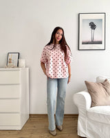 T-Shirt mit Dots Rosa/Braun
