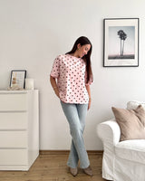 T-Shirt mit Dots Rosa/Braun