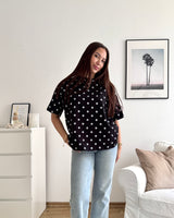 T-Shirt mit Dots Schwarz/Weiß