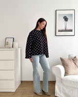 Longsleeve mit Dots Schwarz/Weiß
