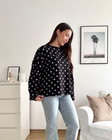 Longsleeve mit Dots Schwarz/Weiß