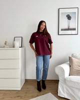 Rijeka Oversized Tee Washed Dark Red