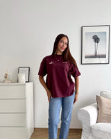 Rijeka Oversized Tee Washed Dark Red