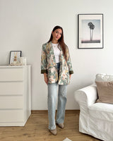 Blazer Basic mit Blumenmuster Olive