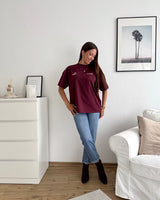 Rijeka Oversized Tee Washed Dark Red