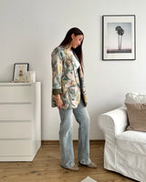 Blazer Basic mit Blumenmuster Olive