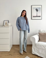 Longsleeve mit Streifen Blau